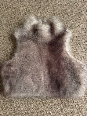 A Vintage Fit Faux Fur Vest